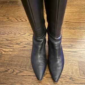 Dolce Vita Black Leather “Auggie” Kitten- Heeled Boots